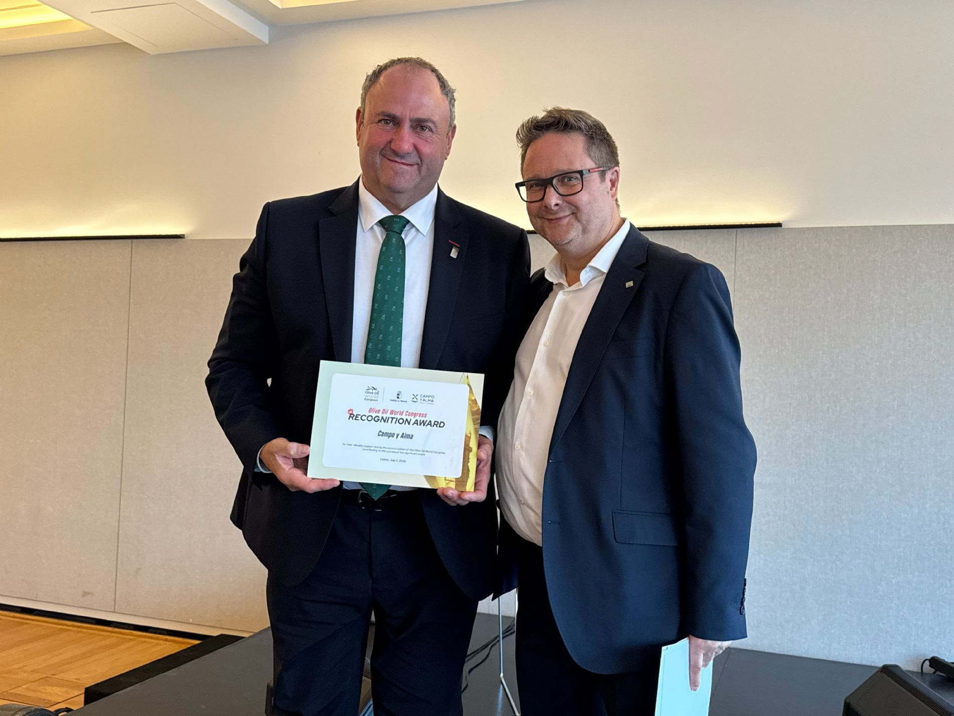 Campo y Alma, reconocida en el Congreso Mundial del Aceite de Oliva